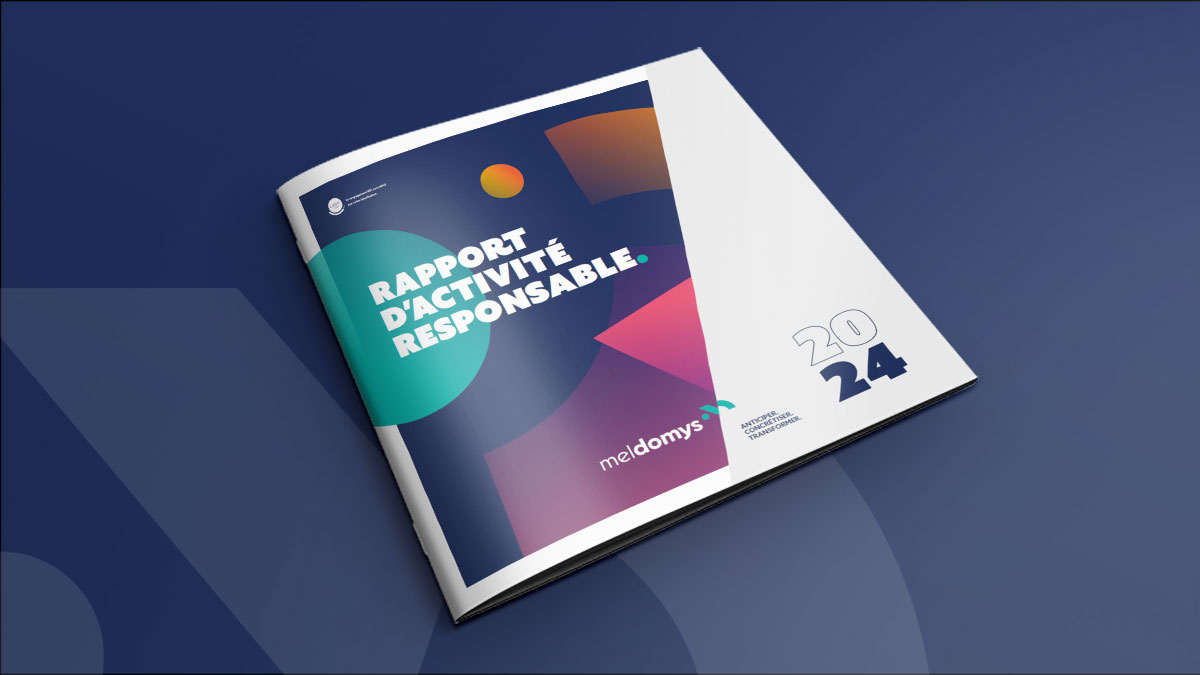 Maquette du rapport d'activité 2024 du groupe Meldomys