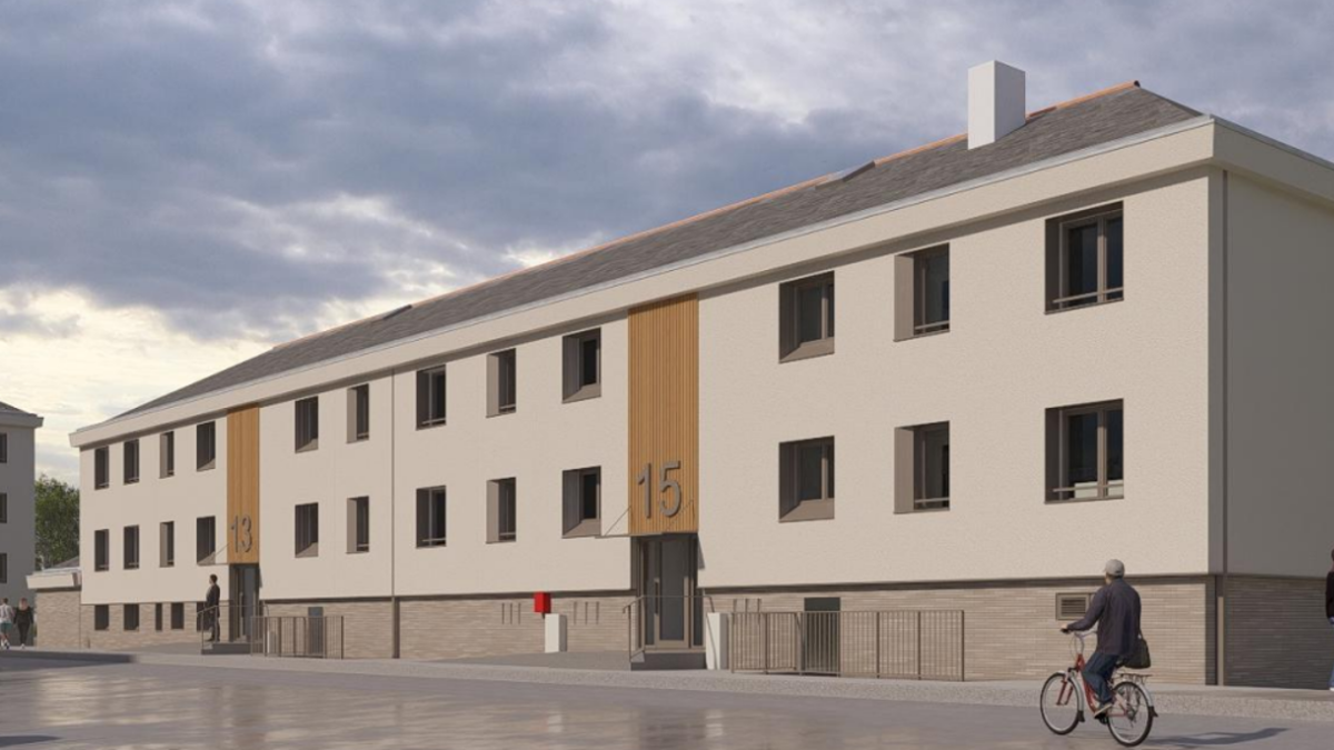 Vue 3D de la réhabilitation énergétique de 66 logements à Avrillé