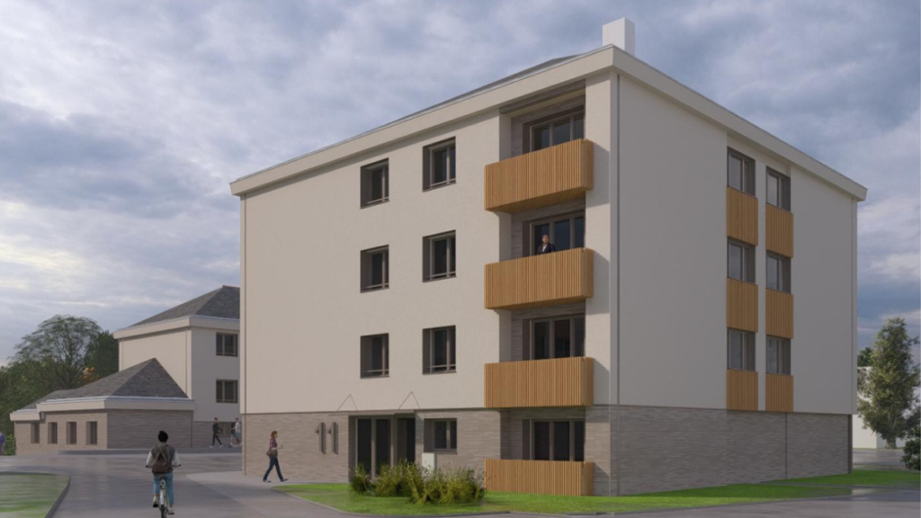 Vue 3D de la réhabilitation énergétique de 66 logements à Avrillé