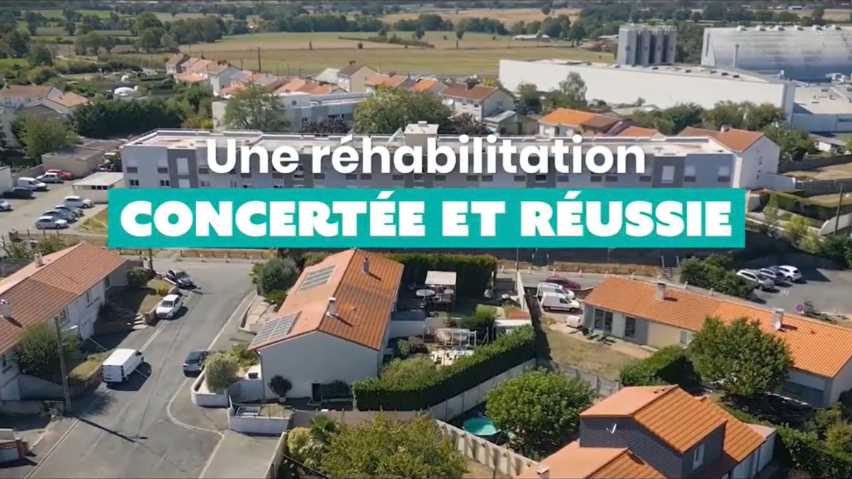 Une réhabilitation concertée et réussie. Plan drone des logements réhabilités